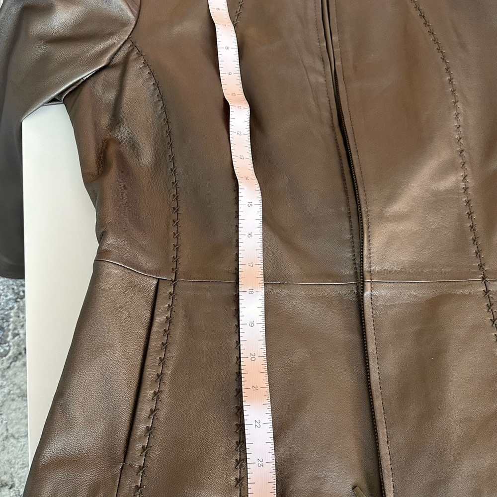 Coldwater Creek Bronze Metallic 100% Leather Jacket NWOT - Picture 5 of 7
